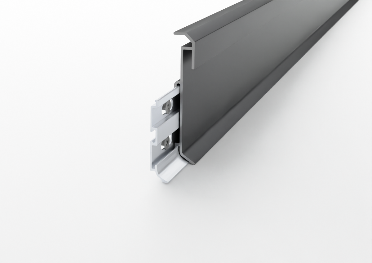 Battiscopa lineare led grigio pietra
