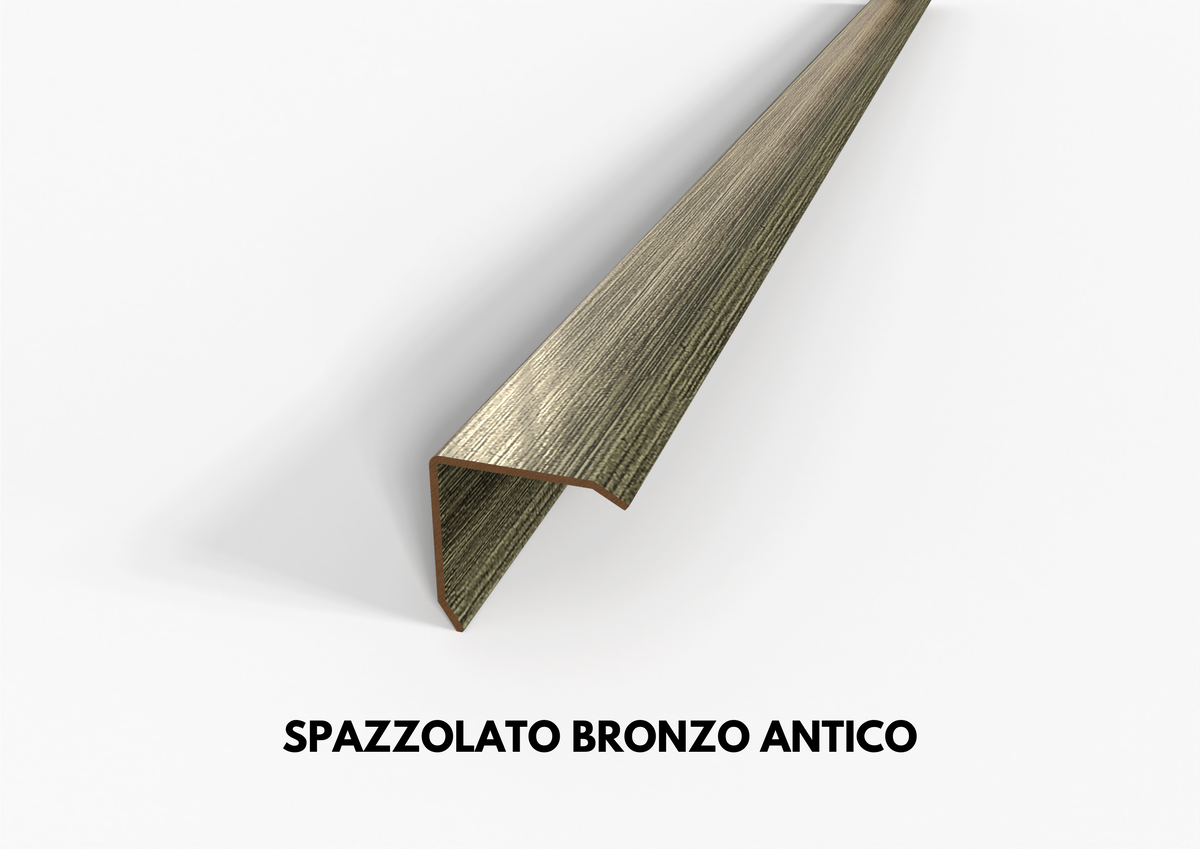 Profilo in ottone paraspigolo angolare spazzolato bronzo antico