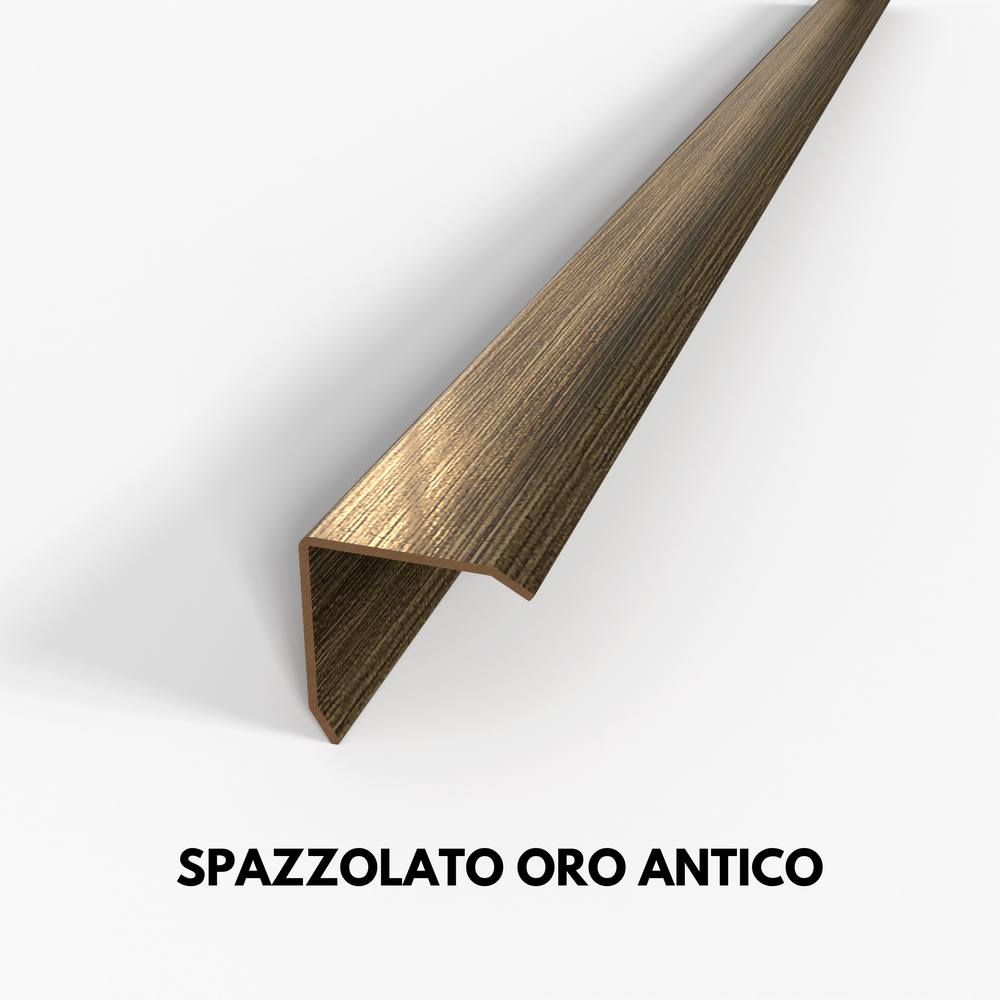 profilo in ottone paraspigolo angolare spazzolato oro antico