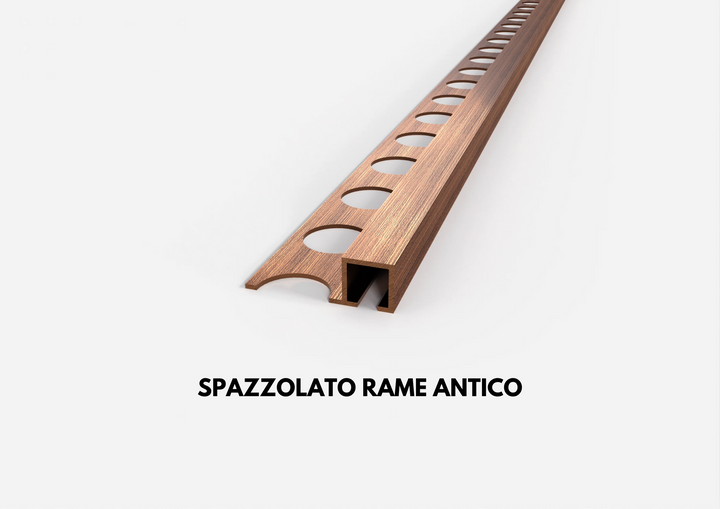 profilo in alluminio finitura ottone rame antico