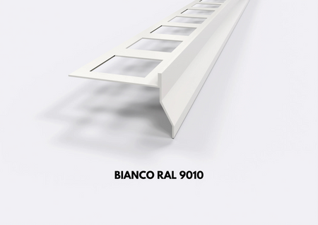 profilo gocciolatoio NOR bianco in alluminio