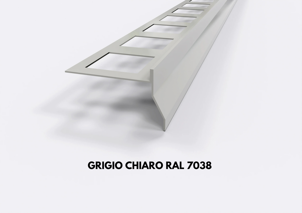 profilo gocciolatoio NOR grigio chiaro in alluminio