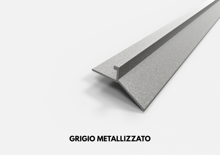 profilo gocciolatoio linea grigio metallizzato in alluminio