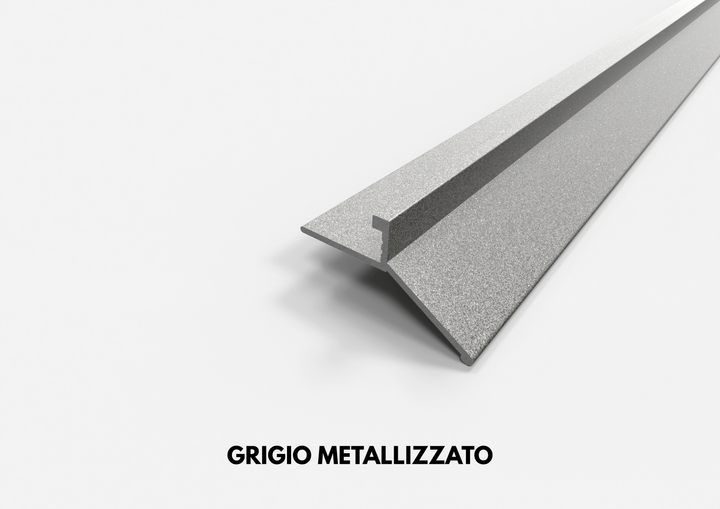 profilo gocciolatoio linea grigio metallizzato in alluminio