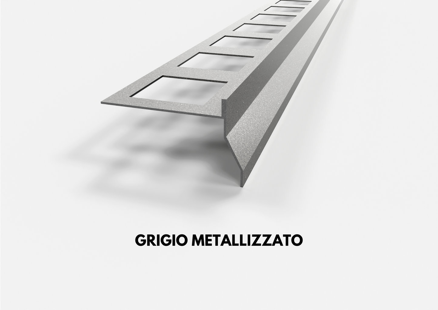 profilo gocciolatoio NOR grigio metallizzato in alluminio