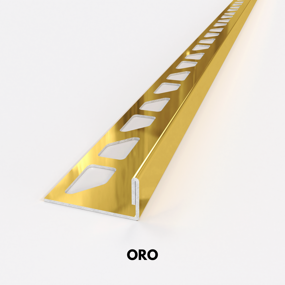 profilo acciaio inox aisi 304 terminale e delimitazione oro
