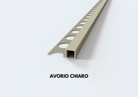 profilo alluminio sabbia effetto pietra avorio chiaro quadro