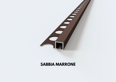 profilo alluminio sabbia effetto pietra marrone quadro