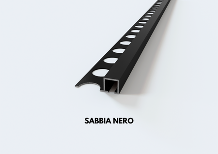 profilo alluminio sabbia effetto pietra nero quadro