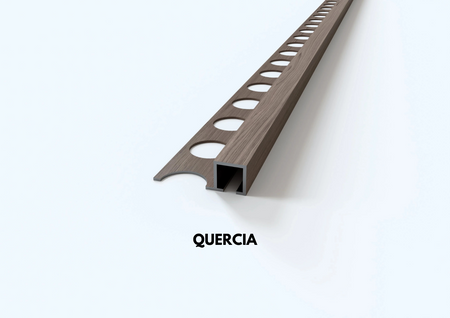 profilo in alluminio finitura legno quercia quadro