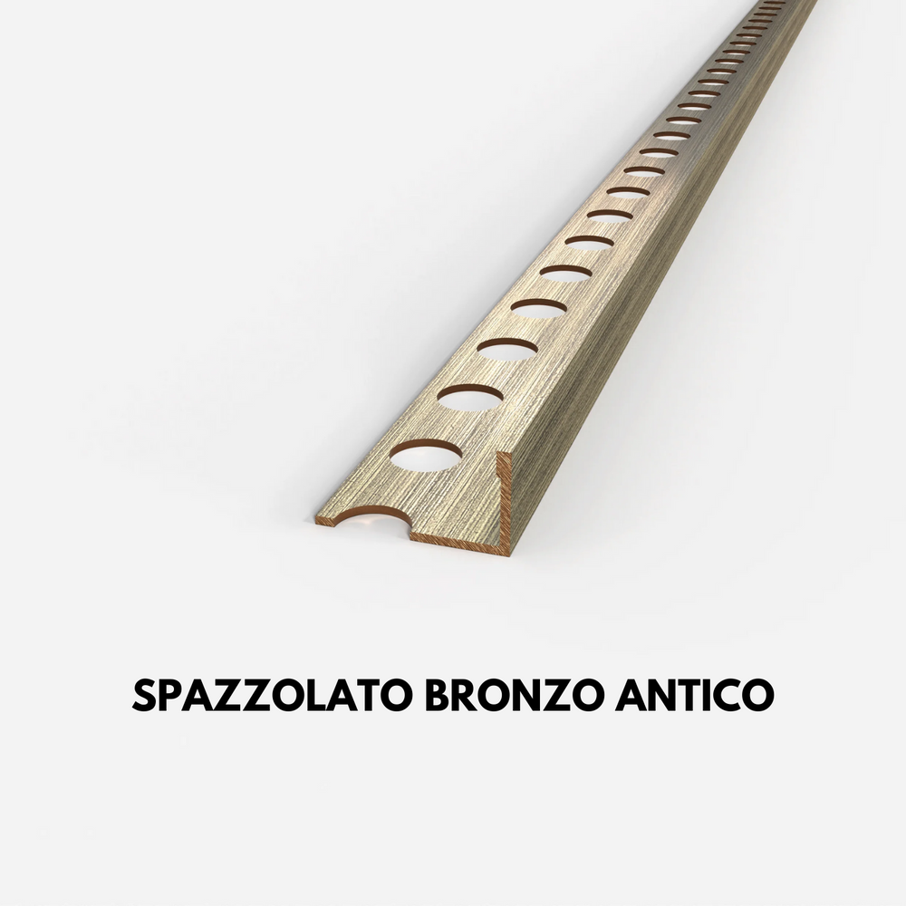 profilo in ottone spazzolato bronzo antico terminale