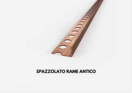 profilo in ottone spazzolato rame antico terminale