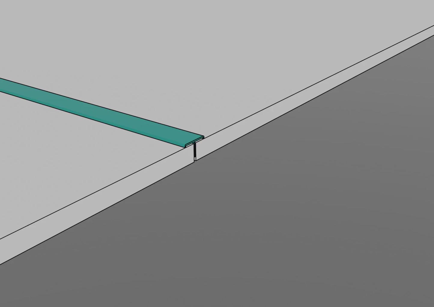 Aluminium "T" shaped joint cover profile for flooes. Bar 2.5 M