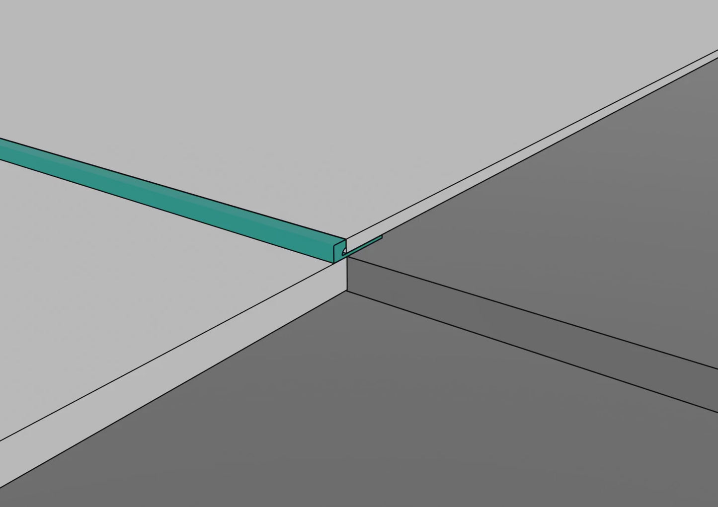 Profilo per bassi spessori 4.55 mm in ALLUMINIO sezione quadra per rivestimento. Barra 2.5 m