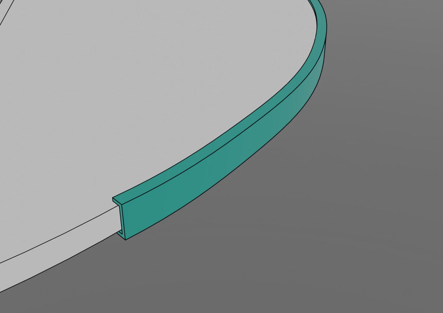 Profilo terminale in ALLUMINIO curvabile. Barra 2.6 m