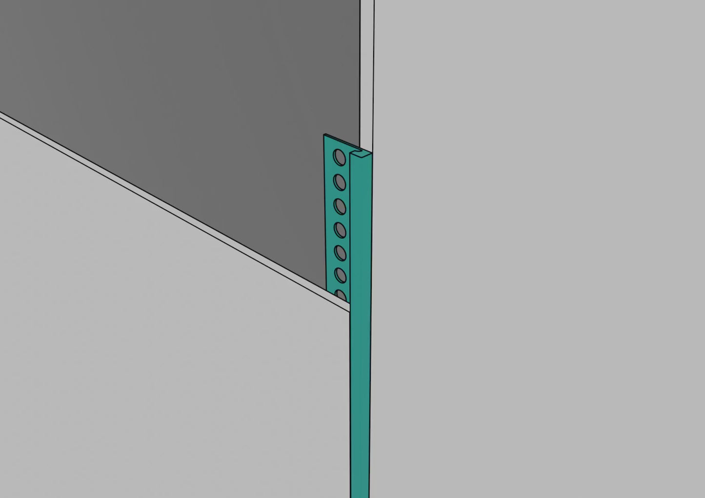 Profilo per bassi spessori 4.55 mm in ALLUMINIO sezione quadra per rivestimento. Barra 2.5 m