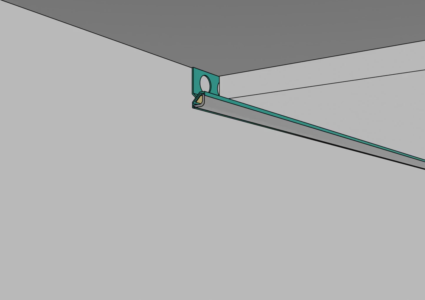Angular aluminum profile for LEDs
