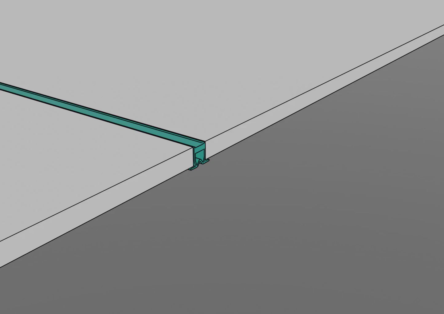 Profilo giunto di dilatazione in PVC con silicone per pavimenti. Barra 2 m