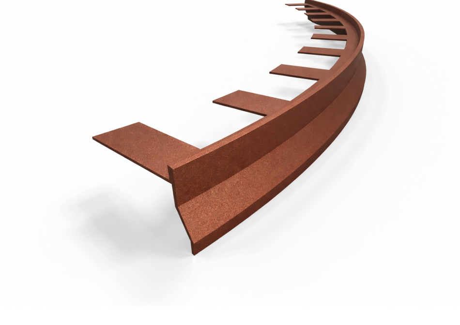 Profilo gocciolatoio ONDA curvabile in alluminio per balconi e terrazze. Lunghezza 2.7 m