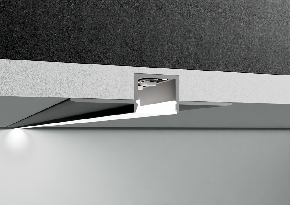 Recessed aluminium LED profile for plasterboard. 2.5 m Bar