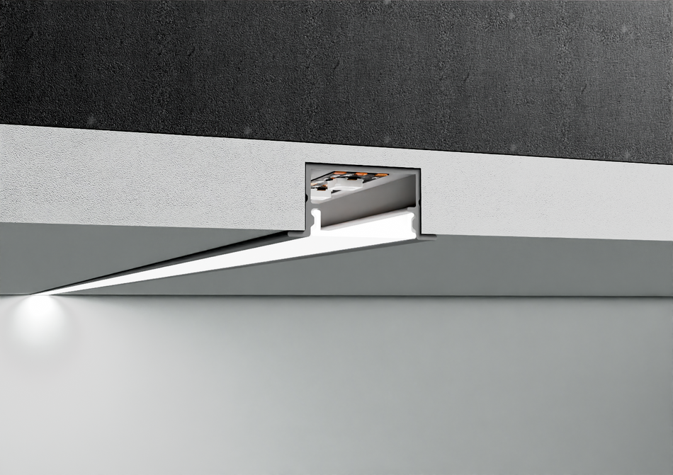 Recessed aluminium LED profile. 2.5 m Bar