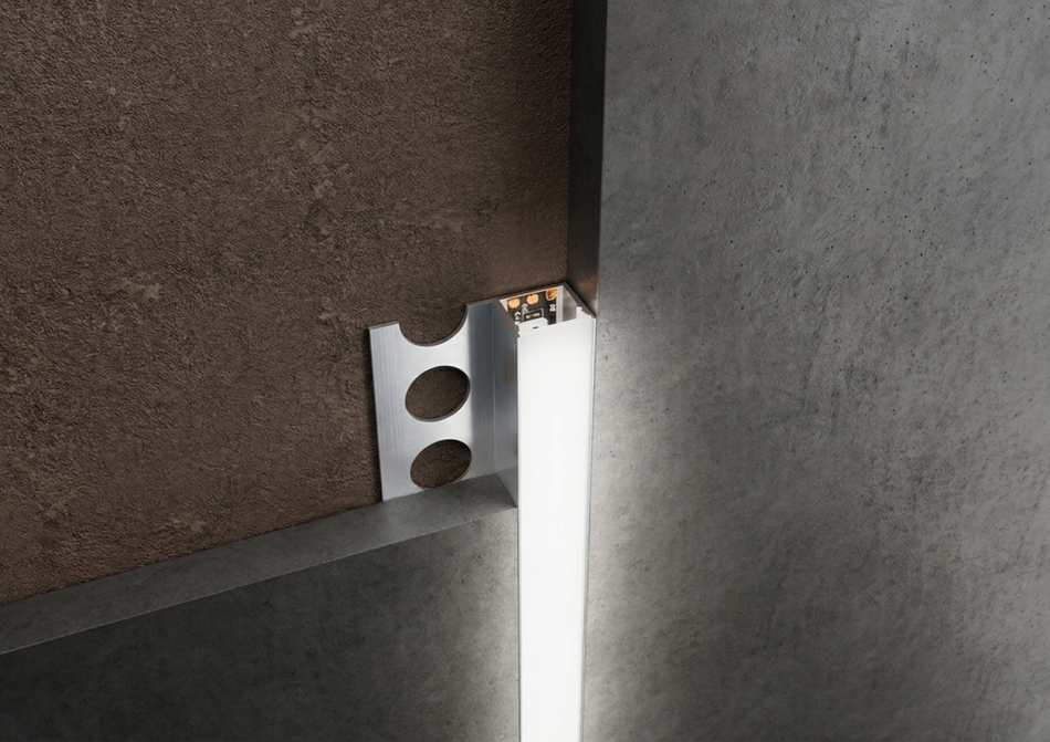 Aluminium LED profile for wall coverings. 2.5 m Bar