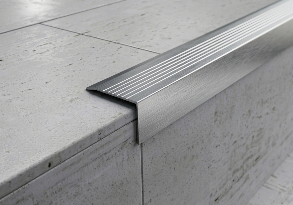 Profilo proteggi gradino 30x20 mm in acciaio inox AISI 304. Barra 2.7 m