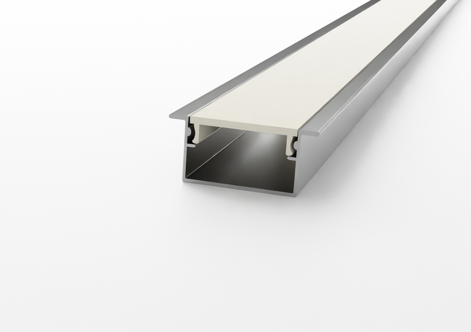 Recessed aluminium LED profile. 2.5 m Bar