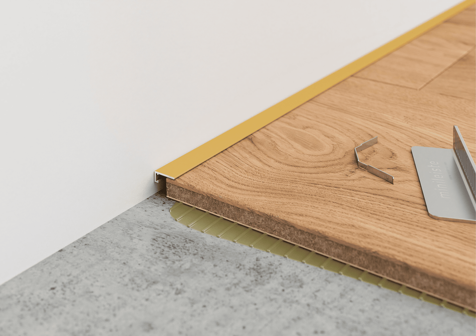 Profilo terminale minimal in alluminio per pavimenti SPC – Barra da 2 m