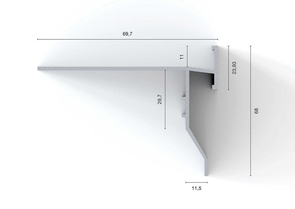 
                  
                    Drip Profile for Balconies and Terraces in PVC Plastic Material "TOP". Length 2.6 m.
                  
                