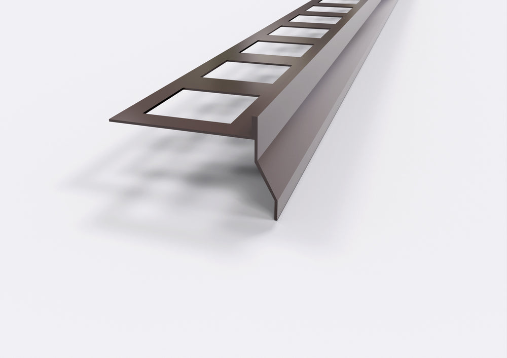 
                  
                    Aluminium draining dip profiles for balconies and terraces "NOR". Length 2.7m
                  
                