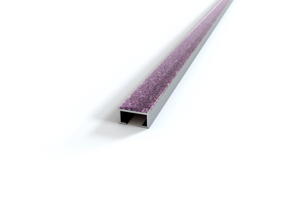 
                  
                    Lilac glittered strip in aluminum for coverings. Bar 2 M
                  
                