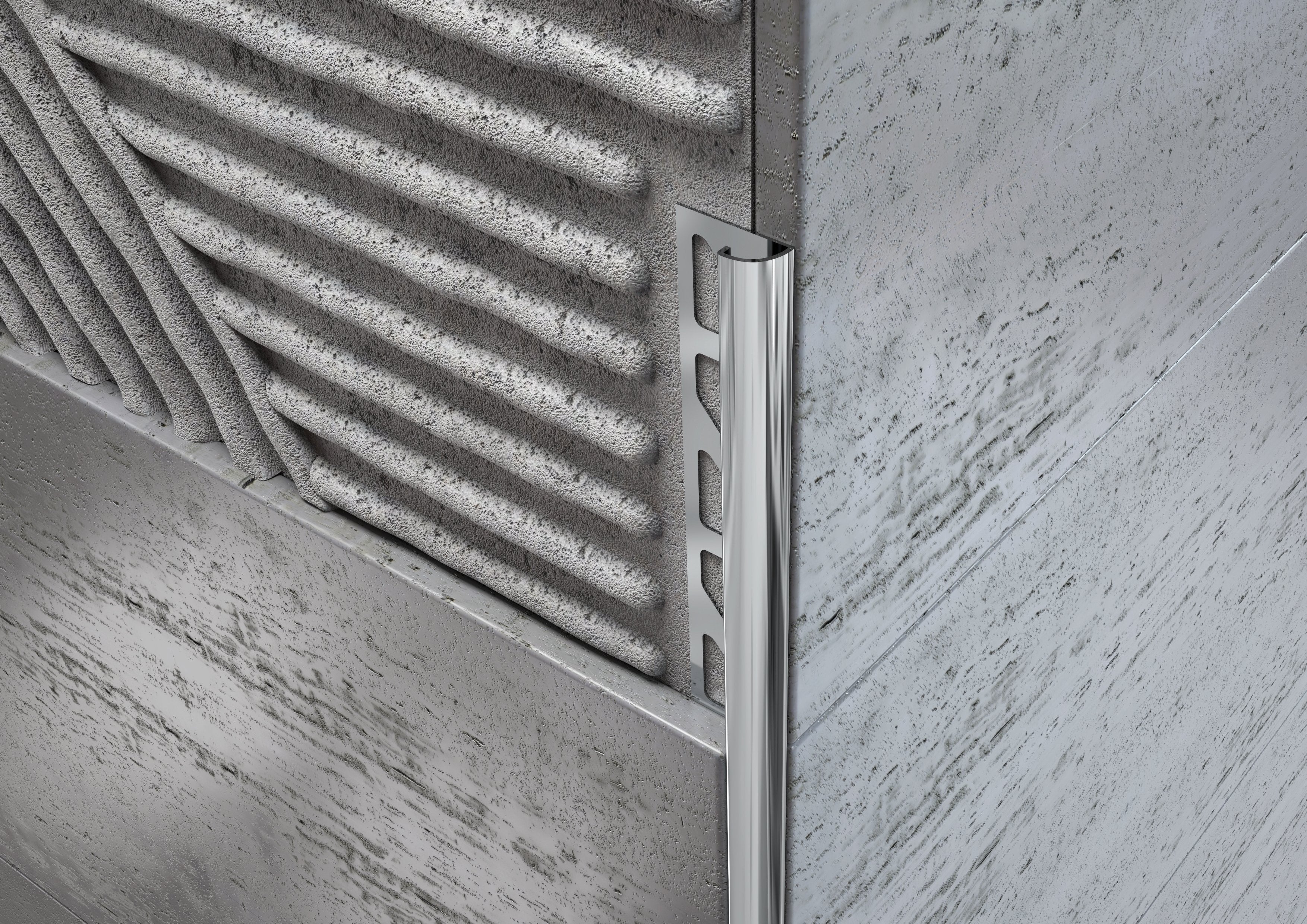 Profilo Angolare Tondo in Acciaio Inox per Piastrelle (6674397)