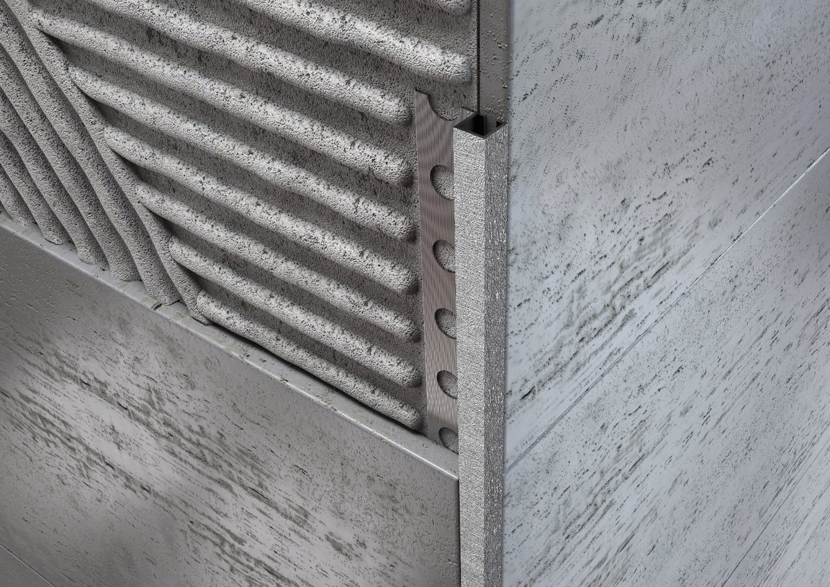 Profilo Decorato Alluminio Argento Angolo Quadro per Piastrelle