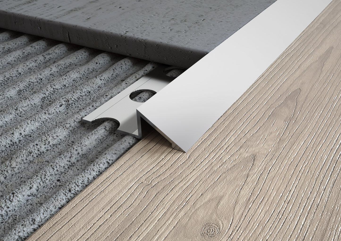 Profilo in Alluminio Terminale a Rampa per Pavimenti