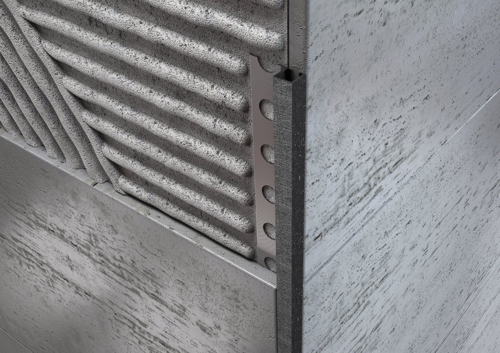 Profilo Decorato in Alluminio Wenge Angolo Quadro per Piastrelle