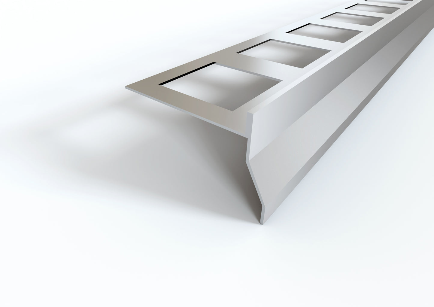 
                  
                    Aluminium draining dip profiles for balconies and terraces "NOR". Length 2.7m
                  
                